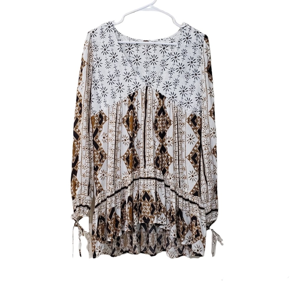 Free People Ivory Down By The Bay Boho Tunic Size XS